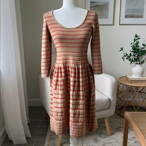 Anthropologie Knitted & Knotted Elodie Striped Sweater Dress Size Medium Fall 🍂